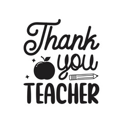 Thank You Teacher Vector Design on White Background