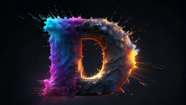 Letter D 3d art video animation, Seamless Animation Video Background in 4K Resolution