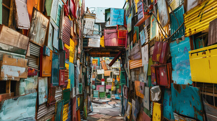 colorful houses in island