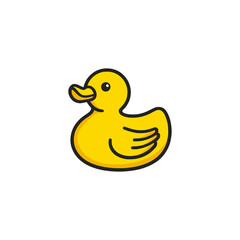 rubber duck toy cartoon vector illustration template design