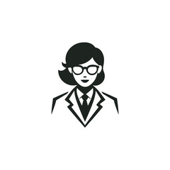 female scientist profile logo vector illustration template design