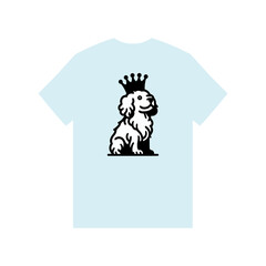 simple dog king t shirt vector illustration template design