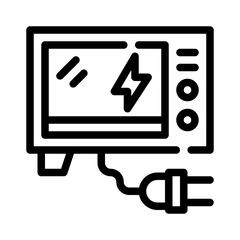 microwave oven line icon