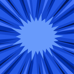 Pop art burst abstract in blue background