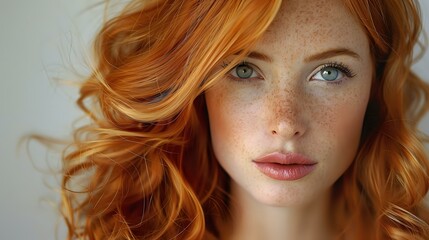 Naklejka premium Vibrant Waves: A Mesmerizing Image of a Red-Haired Person