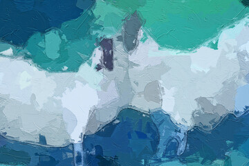 Oil painting and various flowers, leaves, chrysanthemums, birds, beautiful wedding illustrations