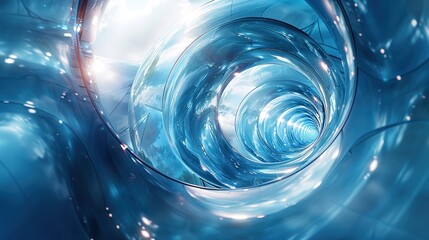 Fototapeta premium Futuristic abstraction, technological elements, twisted and irregular modern aesthetic minimalist design