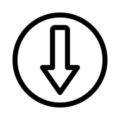 down arrow line icon