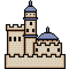pixel art of fairy tales castle