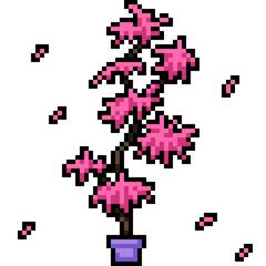 pixel art of pink plant pot