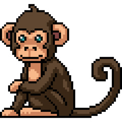 Obraz premium pixel art of monkey sit smile