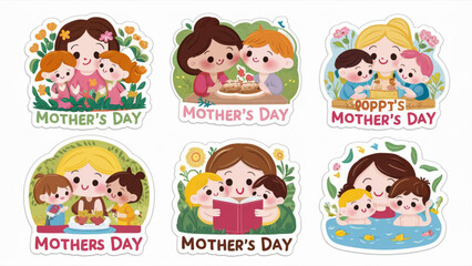 A collection of six mother cartoon characters