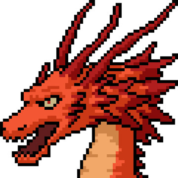 pixel art of fairy tales dragon