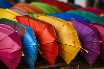Colorful Umbrellas At Street Market In Luang Prabang, Laos,Vientiane Generator AI 