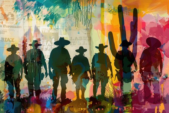 Victory in Colors Abstract Cinco de Mayo Image Symbolizing Mexican Army Triumph