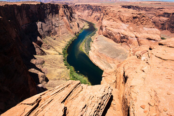 Colorado river on Horseshoe Bend Trail Arizona. National Park, Arizona. Canyon desert panoramic...