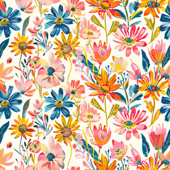 seamless pattern with flowers ai gerntive