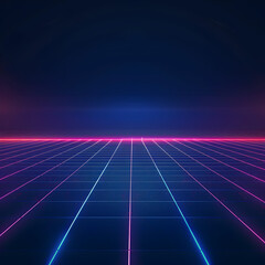 A blue and pink background with a grid of squares. The squares are in different colors, with the pink squares being the most prominent. The image has a futuristic and abstract feel to it