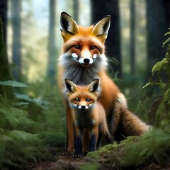 Fototapeta premium Der Fuchs. Hintergrund für das Design 2.