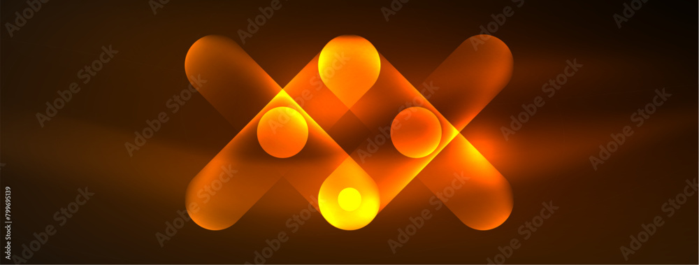 Poster a blurred image of a glowing amber flame on a dark background, resembling a neon gas petal with a fi