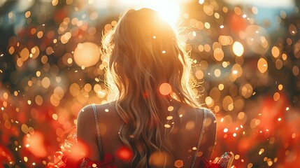 Energetic Euphoria: Sunlit Dance of Red and Silver Pompoms