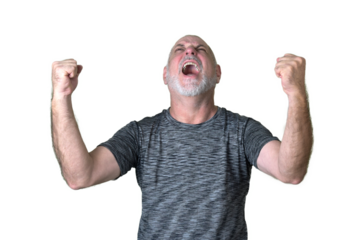 portrait adult man bald white beard face expression happy thoughtful male model gentleman in black clothes image.