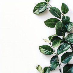 botanical concept with green leaves on isolated background