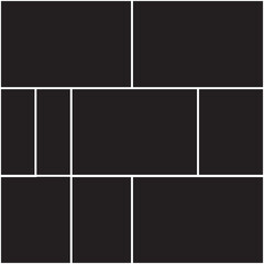 White frames with black background. Abstract background photo collage