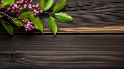 Vibrant Floral Arrangement on Rustic Wooden Background