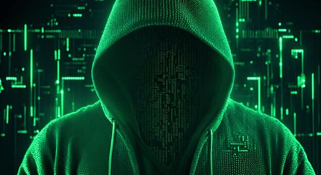 Digital realm of hacker code and cybersecurity, looping background animation