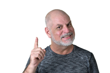 portrait adult man bald white beard face expression happy thoughtful male model gentleman in black clothes image.