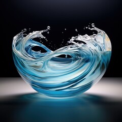 Swirling waves of water in a glass bowl