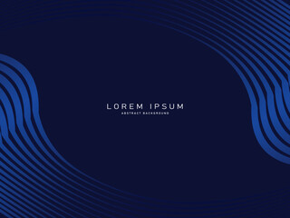 Dark blue abstract background with shining waves. Shiny moving lines design element. Modern blue purple gradient flowing wave lines. Futuristic technology concept. Vector illustration.