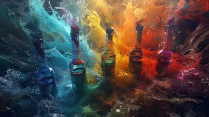 With the power of air water earth and fire at their fingertips the skilled alchemist conjured up a swirling tornado of colors. As . .