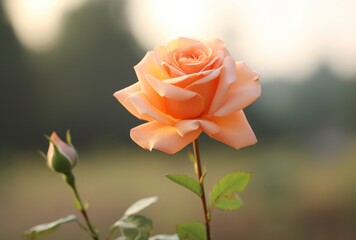 Delicate rose bloom in soft light