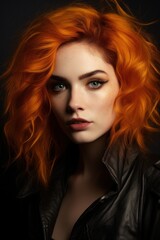 Fototapeta premium Fiery Redhead with Intense Gaze