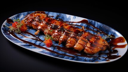 Delicious Glazed Pork Ribs on Plate