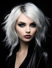 Striking Platinum Blonde Beauty