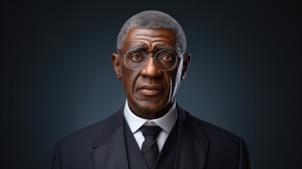 Obraz premium Serious Businessman in Suit and Glasses