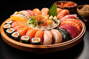 Delicious Japanese sushi platter