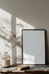 Scandinavian Minimalism: Blank White Canvases in Clean Interior