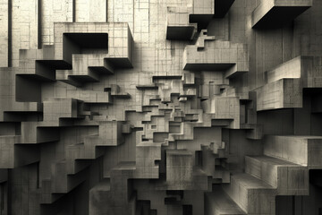 AI-Generated Puzzle Infinite Concrete Architecture 