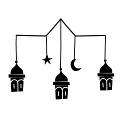 lantern decoration and islamic ornament