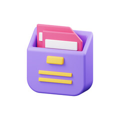 Purple, Yellow 3D illustration Icons Set.