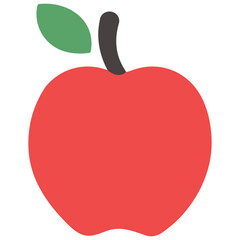 Vector red apple flat icon isolated on white background.