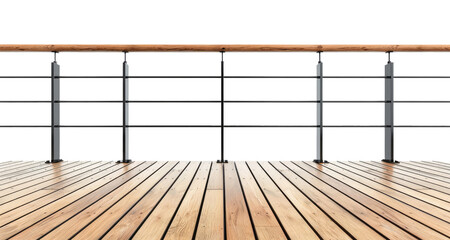 Wooden balcony isolated on transparent background