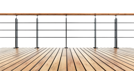 Wooden balcony isolated on transparent background