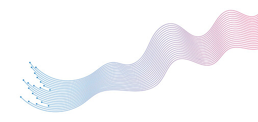 Abstract Wave Lines Forms, Dynamic Wavy Flowing on Transparent Background. Suitable for AI, Tech, Network, Digital, Science, and Technology Themes.a