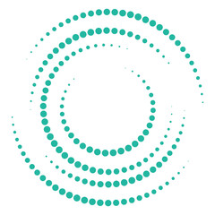 Halftone logo set Y2K style. Circular dotted logo. Garment fabric design.Halftone circle dots texture. Vector design element for various purposes.