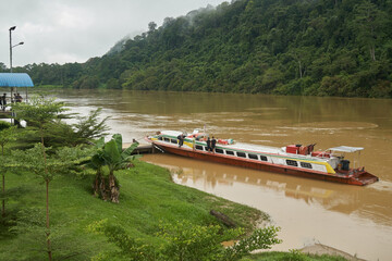 River Express Boats at the Belaga Jetty, Sarawak, Malaysia.